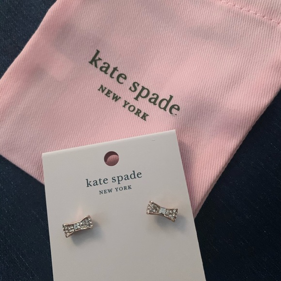 kate spade Jewelry - Kate Spade ready set bow stud earrings rose gold